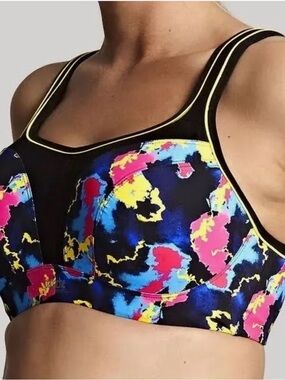 Panache Sport High Impact Underwire Sports Bra 32D - Electric Print NWT